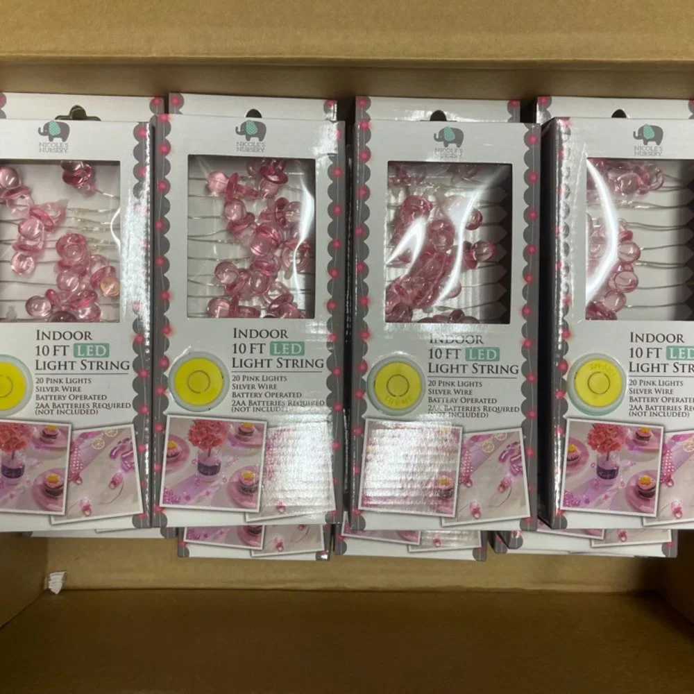 BABY SHOWER 12 PACKS OF 10 ft Indoor 20 Pink Light Party Favor LED Lights